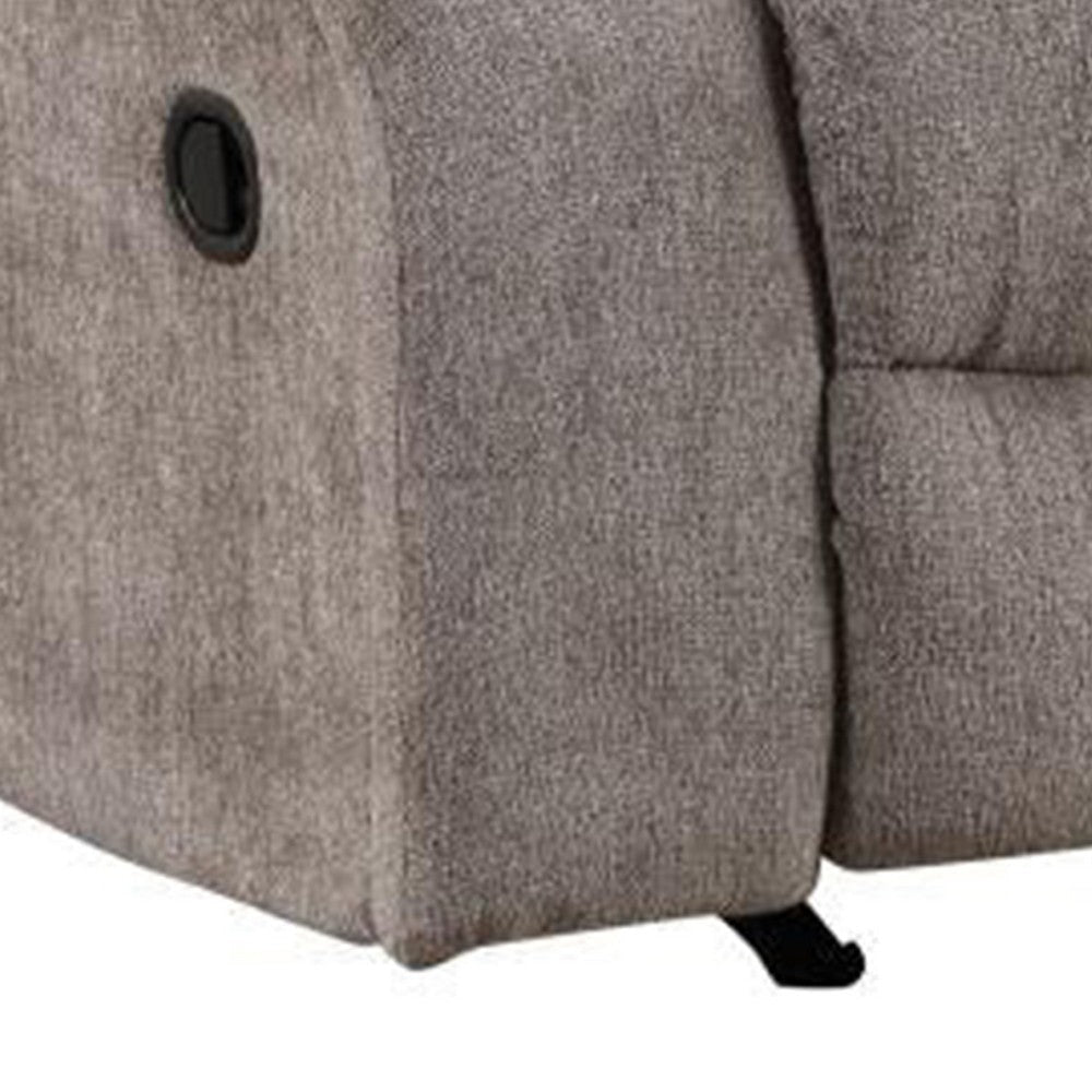 Cem Manual Reclining Chair | Pillow Tufted | Mocha Gray Chenille BM339354