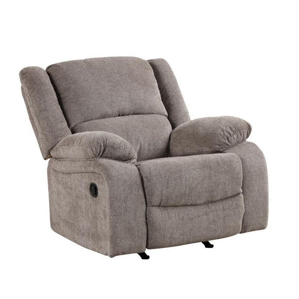 Cem Manual Reclining Chair | Pillow Tufted | Mocha Gray Chenille