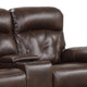 Kesy Manual Recliner Loveseat | Pillow Top Arms | Brown Faux Leather BM339356