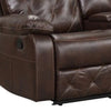 Kesy Manual Recliner Loveseat | Pillow Top Arms | Brown Faux Leather BM339356