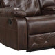 Kesy Manual Recliner Loveseat | Pillow Top Arms | Brown Faux Leather BM339356