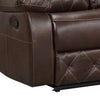 Kesy Manual Recliner Sofa | Pillow Top Arms | Brown Faux Leather 84’’ BM339357