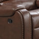 Teli Manual Swivel Glider Recliner Chair | Dark Brown Faux Leather BM339358