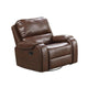 Teli Manual Swivel Glider Recliner Chair | Dark Brown Faux Leather