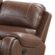 Teli Manual Recliner Loveseat with Console & USB Port | Dark Brown Faux Leather BM339359