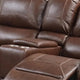 Teli Manual Recliner Loveseat with Console & USB Port | Dark Brown Faux Leather BM339359