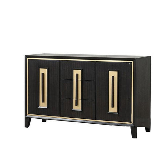 Yada Sideboard Buffet Server | Espresso Brown Wood | 3 Drawers 2 Doors | 60"