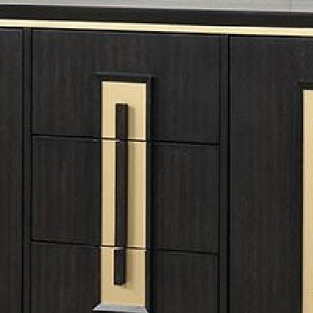 Yada Sideboard Buffet Server | Espresso Brown Wood | 3 Drawers 2 Doors | 60’’ BM339361