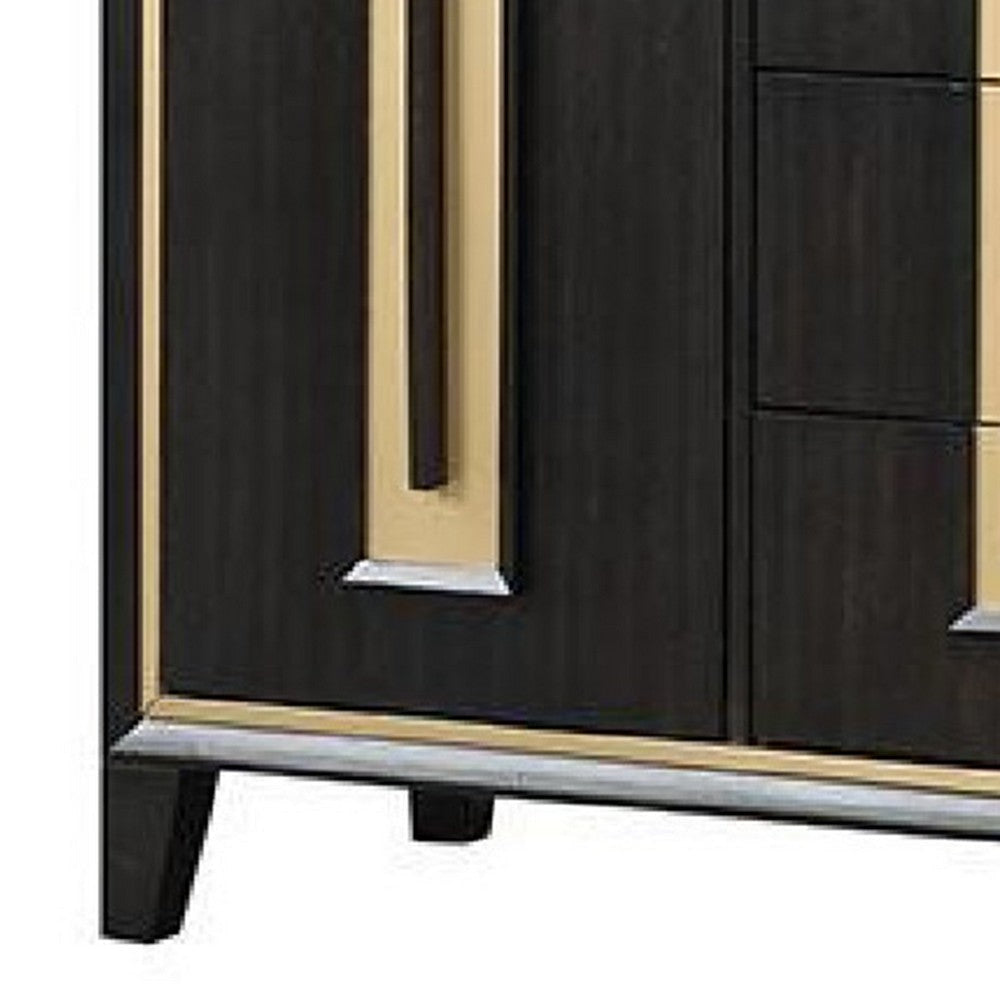 Yada Sideboard Buffet Server | Espresso Brown Wood | 3 Drawers 2 Doors | 60’’ BM339361