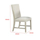 Hagy Side Dining Chair Set of 2 | Natural Brown Wood | Soft White Fabric BM339363