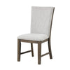 Clema Side Dining Chair Set of 2 | Oak Brown Wood | Gray Fabric and Foam BM339364