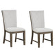 Clema Side Dining Chair Set of 2 | Oak Brown Wood | Gray Fabric and Foam