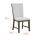 Clema Side Dining Chair Set of 2 | Oak Brown Wood | Gray Fabric and Foam BM339364