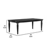 Hixe Dining Table | Black Wood | Turned Legs | Rectangular 84’’ Top BM339366