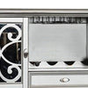 Hixe Sideboard Wine Rack Server | Silver Wood | Fluted Legs | 60’’ BM339368
