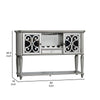 Hixe Sideboard Wine Rack Server | Silver Wood | Fluted Legs | 60’’ BM339368