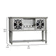 Hixe Sideboard Wine Rack Server | Silver Wood | Fluted Legs | 60’’ BM339368