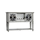 Hixe Sideboard Wine Rack Server | Silver Wood | Fluted Legs | 60"