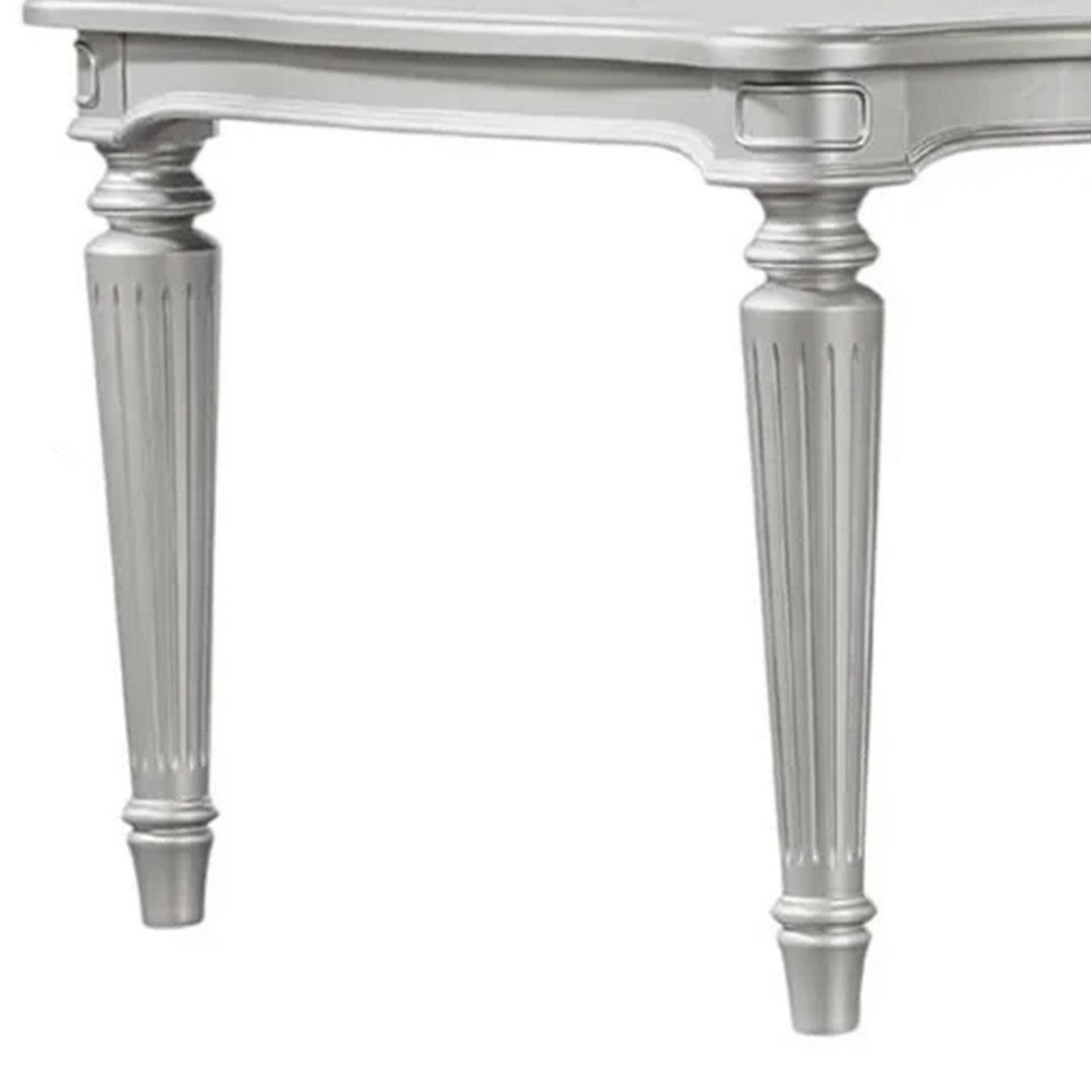 Hixe Dining Table | Silver Wood | Turned Legs | Rectangular 84" Top