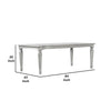 Hixe Dining Table | Silver Wood | Turned Legs | Rectangular 84’’ Top BM339369