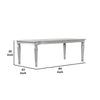 Hixe Dining Table | Silver Wood | Turned Legs | Rectangular 84" Top