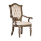 Hama Dining Armchair Set of 2 | Weathered Oak Wood | Tufted Beige Fabric