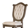 Hama Side Dining Chair Set of 2 | Weathered Oak Wood | Tufted Beige Fabric BM339371