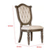 Hama Side Dining Chair Set of 2 | Weathered Oak Wood | Tufted Beige Fabric BM339371
