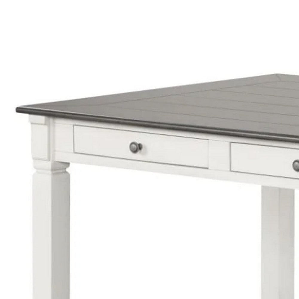 Dola Dining Table | Rustic White | Gray Wood | Rectangular 72" Top