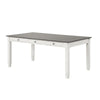 Dola Dining Table | Rustic White | Gray Wood | Rectangular 72" Top