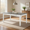 Dola Dining Table | Rustic White | Gray Wood | Rectangular 72" Top
