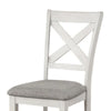 Rone Side Dining Chair Set of 2 | Rustic White Rubberwood | Gray Fabric BM339374