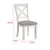 Rone Side Dining Chair Set of 2 | Rustic White Rubberwood | Gray Fabric BM339374