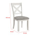 Rone Side Dining Chair Set of 2 | Rustic White Rubberwood | Gray Fabric BM339374