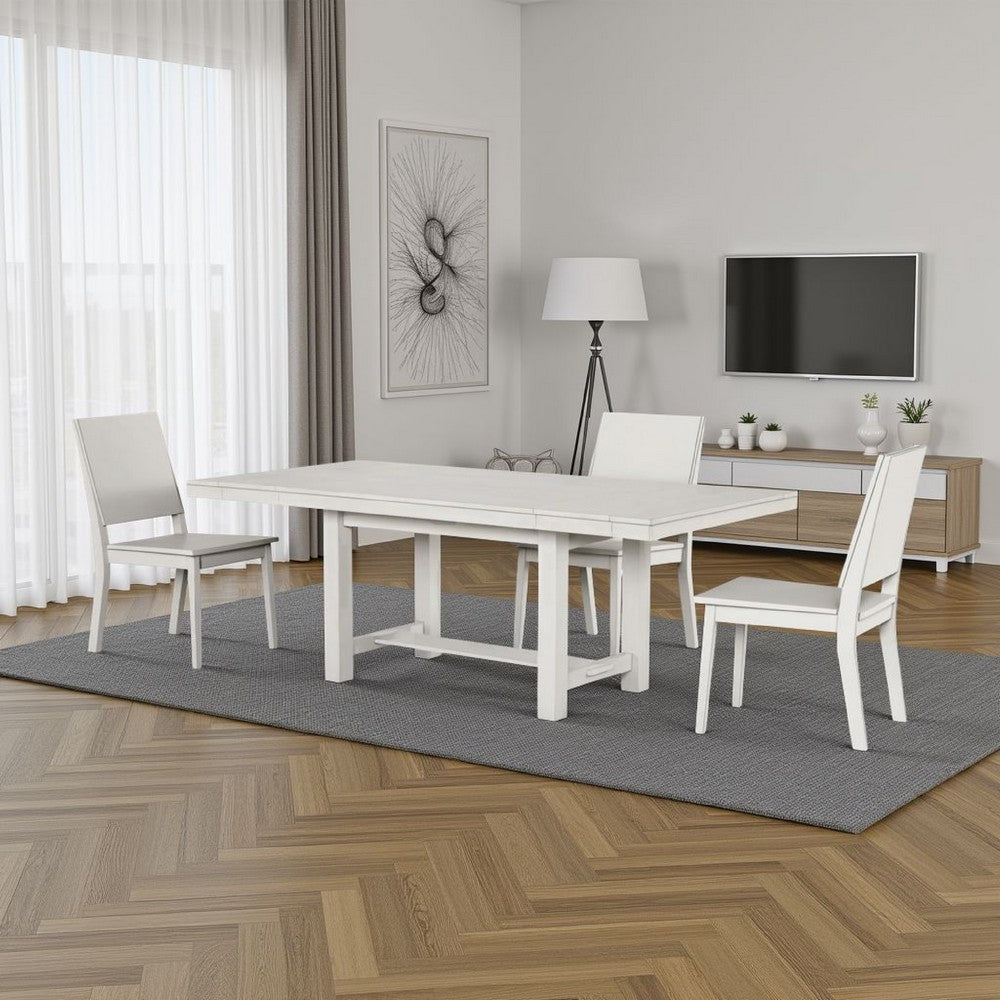 Rone Extendable Dining Table | White Oak Wood | 60-84" Plank Top