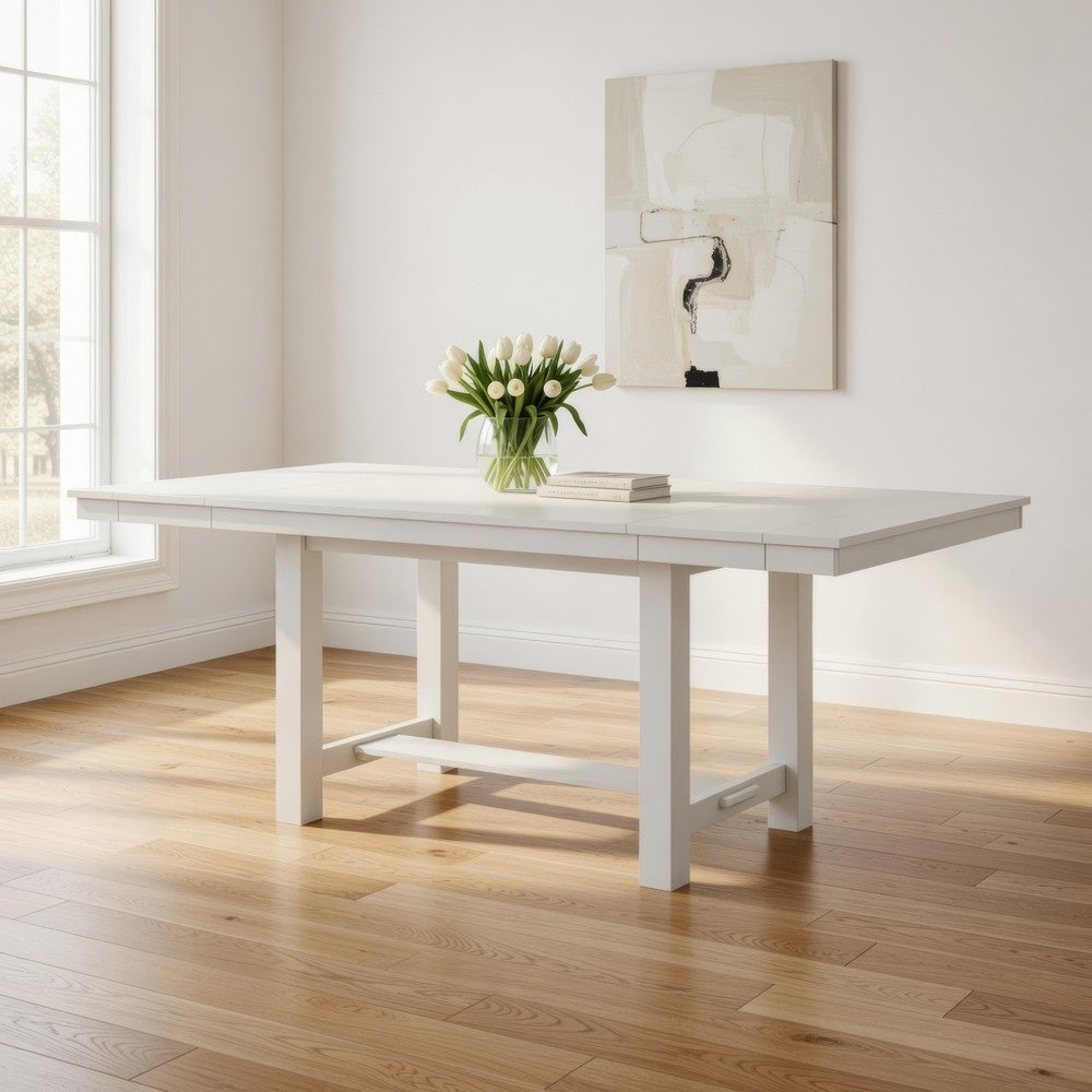 Rone Extendable Dining Table | White Oak Wood | 60-84" Plank Top