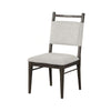 Oline Side Dining Chair Set of 2 | Dark Walnut Brown Wood | Light Gray Fabric BM339376