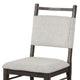 Oline Side Dining Chair Set of 2 | Dark Walnut Brown Wood | Light Gray Fabric BM339376