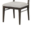 Oline Side Dining Chair Set of 2 | Dark Walnut Brown Wood | Light Gray Fabric BM339376