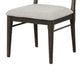 Oline Side Dining Chair Set of 2 | Dark Walnut Brown Wood | Light Gray Fabric BM339376