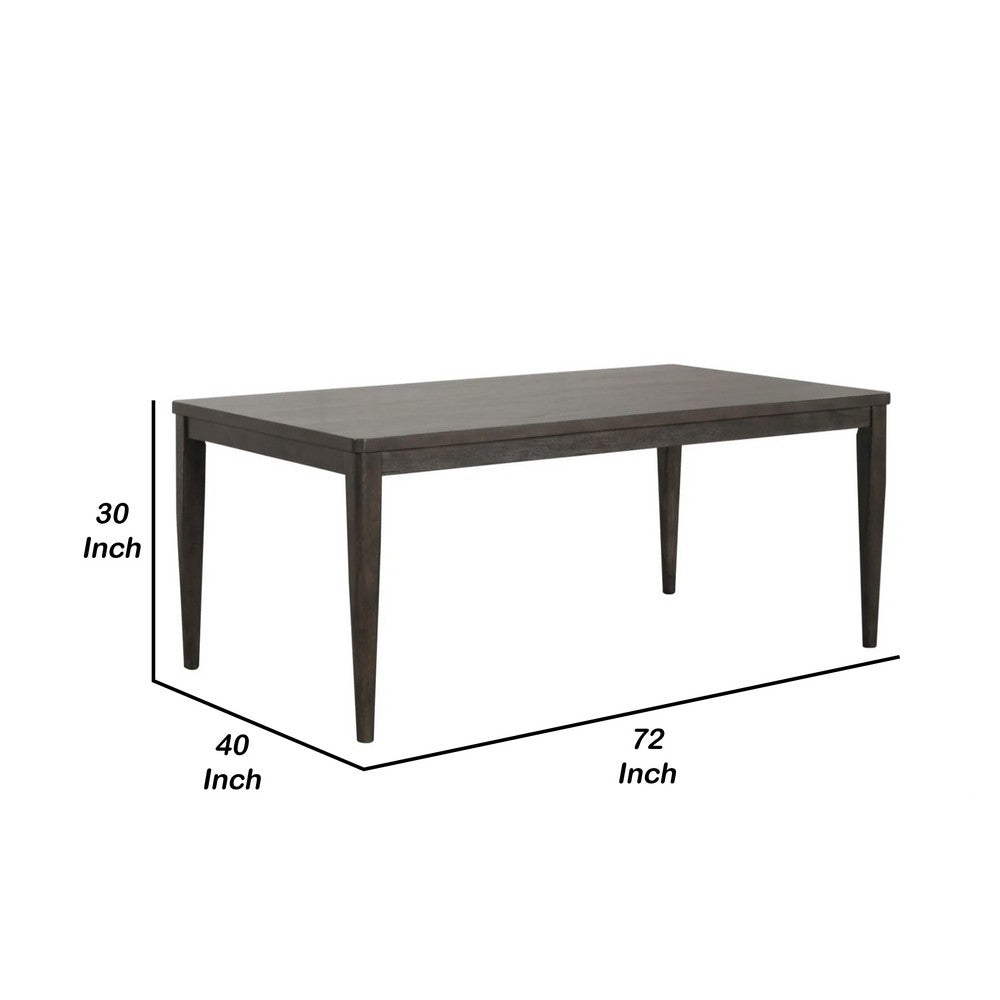 Oline Dining Table | Dark Walnut Brown Wood | Rectangular 72" Top