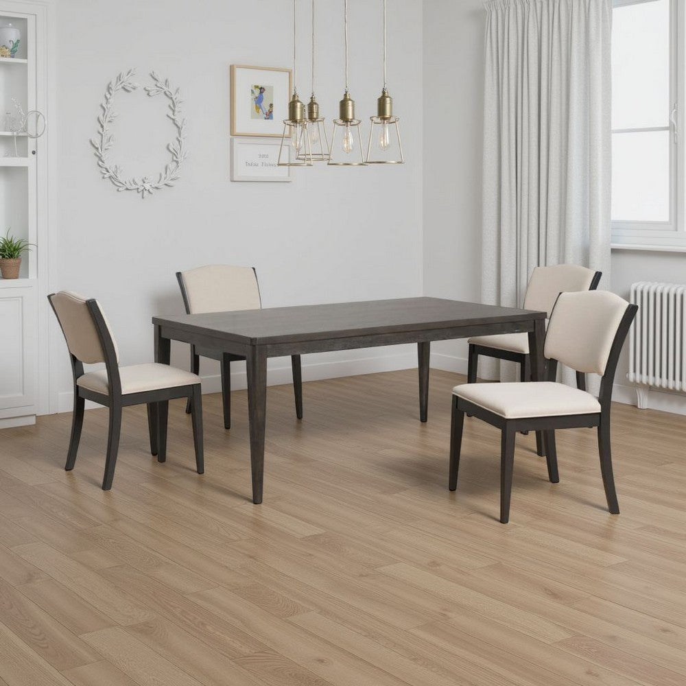 Oline Dining Table | Dark Walnut Brown Wood | Rectangular 72" Top