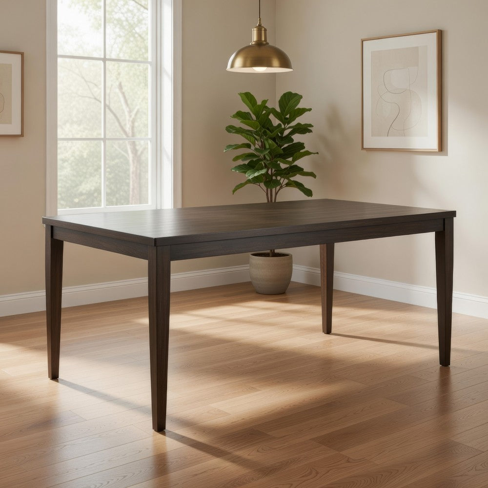 Oline Dining Table | Dark Walnut Brown Wood | Rectangular 72" Top