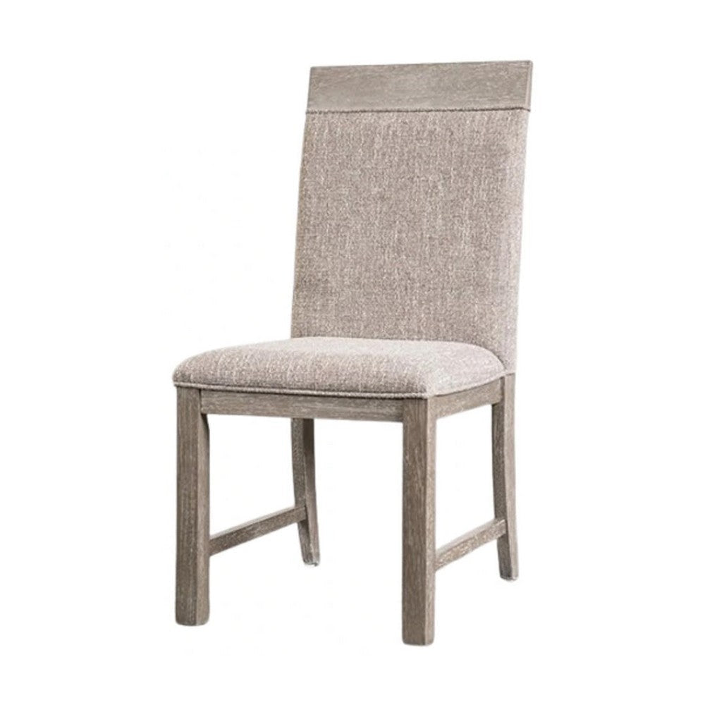 Gris Side Dining Chair | Gray Solid Wood | Fabric Padded Seat BM339378