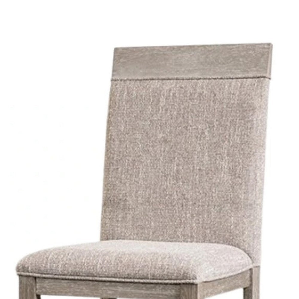 Gris Side Dining Chair | Gray Solid Wood | Fabric Padded Seat BM339378