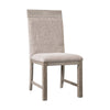 Gris Side Dining Chair | Gray Solid Wood | Fabric Padded Seat