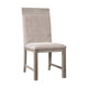 Gris Side Dining Chair | Gray Solid Wood | Fabric Padded Seat