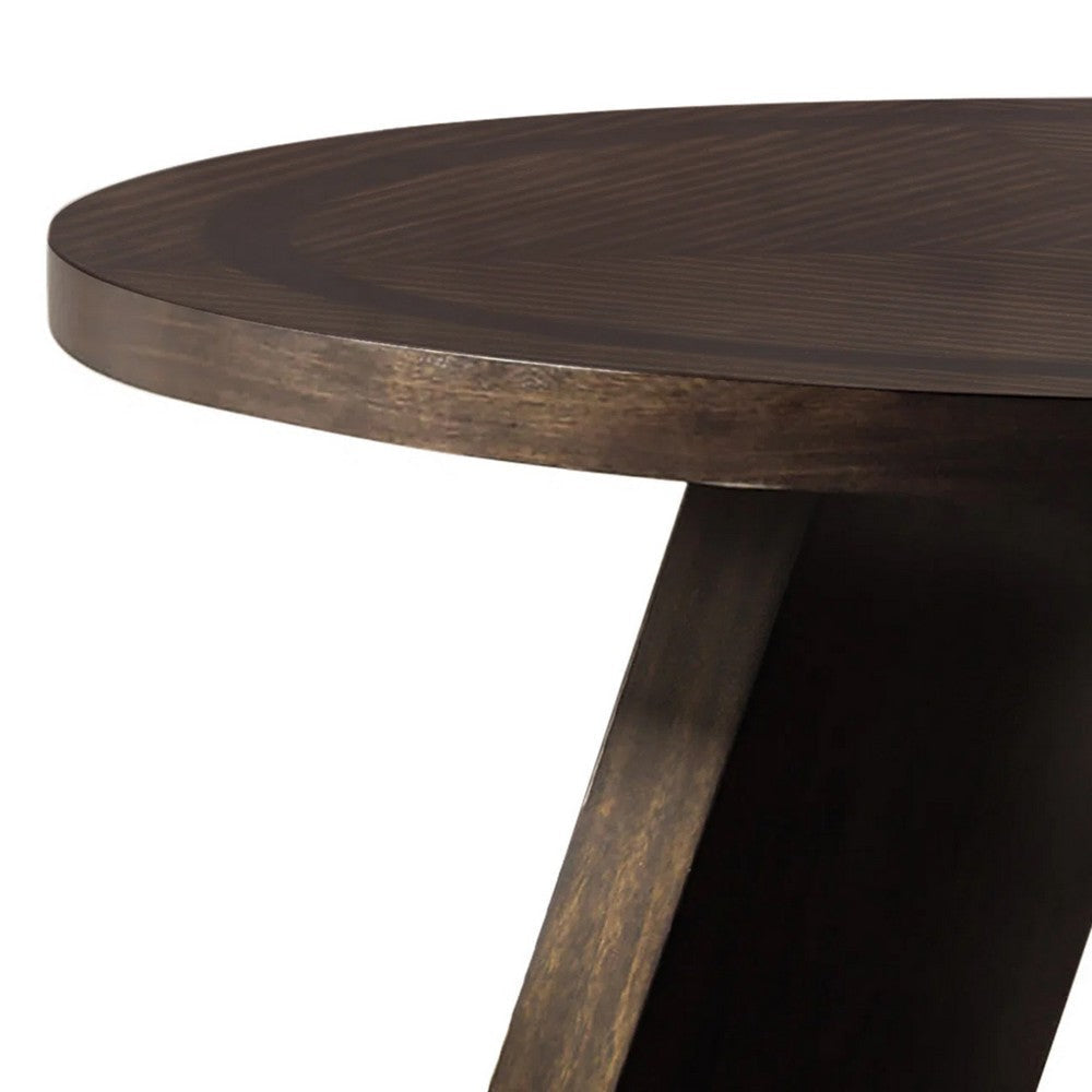 Hols Dining Table | 54’’ Espresso Brown Wood Top | Angled Pedestal Legs BM339380