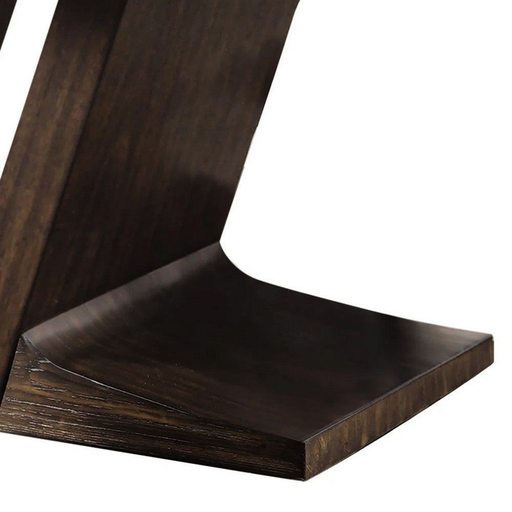 Hols Dining Table | 54" Espresso Brown Wood Top | Angled Pedestal Legs