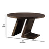 Hols Dining Table | 54" Espresso Brown Wood Top | Angled Pedestal Legs